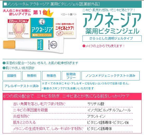 成人痘擊退!ROHTO Acnegia維他命凝膠