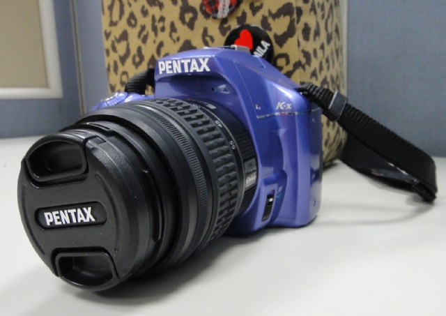相機內袋大改造 變身時尚女用單眼豹紋相機袋 紫 Pentax K-X