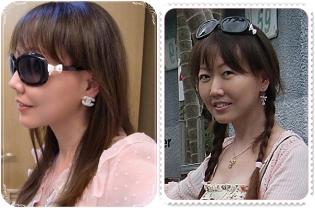 *Chanel蝴蝶結太陽眼鏡--白色圓框&巴洛克菱形雙色鑽雙C logo項鍊