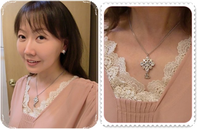 *Chanel蝴蝶結太陽眼鏡--白色圓框&巴洛克菱形雙色鑽雙C logo項鍊