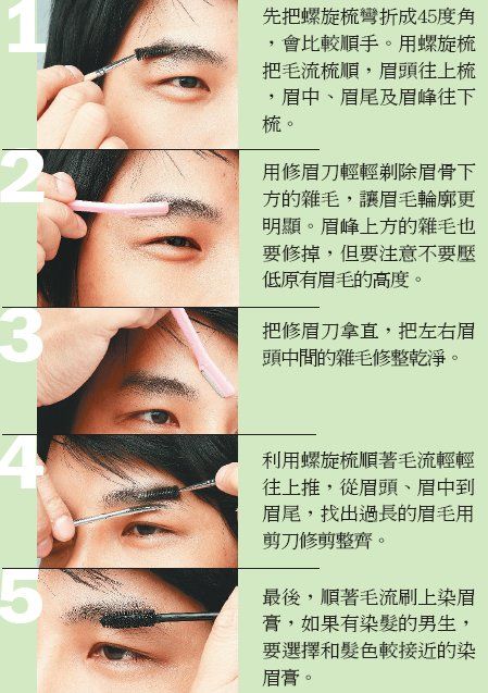 型男彩妝術╱男生必學簡易修眉法