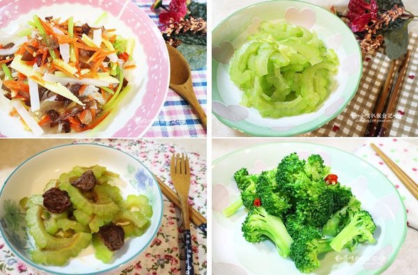 【小噗廚房】夏季涼拌菜~食譜分享(涼拌蒟蒻絲.涼拌苦瓜.梅汁苦瓜.涼拌青花菜)