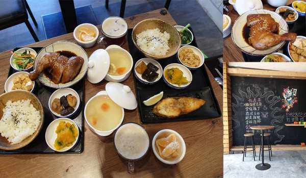 【新莊美食】豬豬食堂 推紅燒滷雞腿 香煎圓鱈 美味 溫馨 捷運新莊