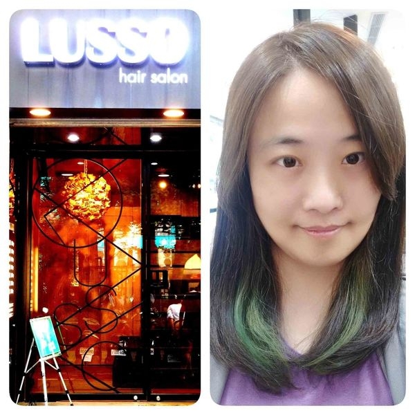 捷運台電大樓站美髮^^LUSSO 師大店^^師大附近的工業風質感髮廊^^鴨子第一次漂染就開心^^冷色系的綠色染髮+漂染^^鴨子超滿意^^