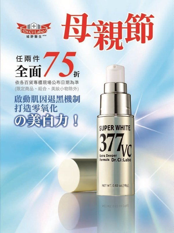 母親節|2015母親節特惠 Dr.Ci:Labo城野醫生 12周年感恩慶首次全面任2件75折!