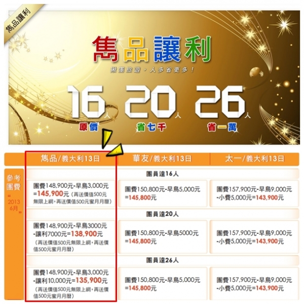 【史上最優惠】團員共享讓利折扣,人越多省越大!
