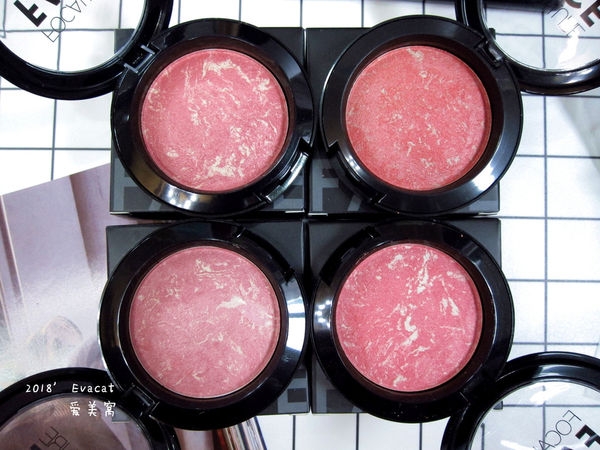 *彩妆*一抹光泽自然红润focallure-大理石纹烘培腮红