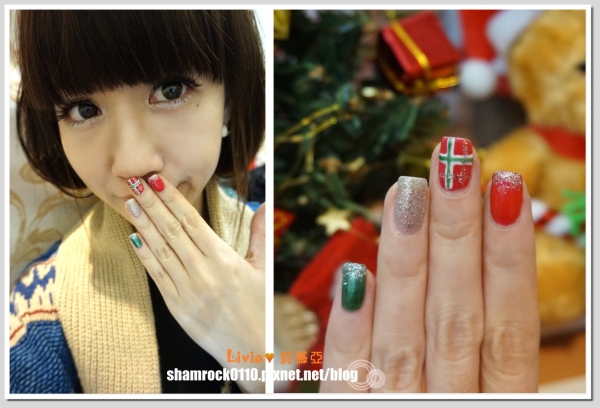 【Livia♥指彩】聖誕節指甲彩繪DIY♥簡單的線條就完成囉