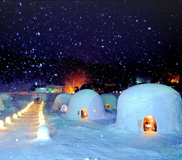 かまくら村 雪屋體驗▋長野.飯山~白色雪屋像是個大福! 信濃平雪上車體驗+像是愛斯基摩人一樣在雪屋晚餐