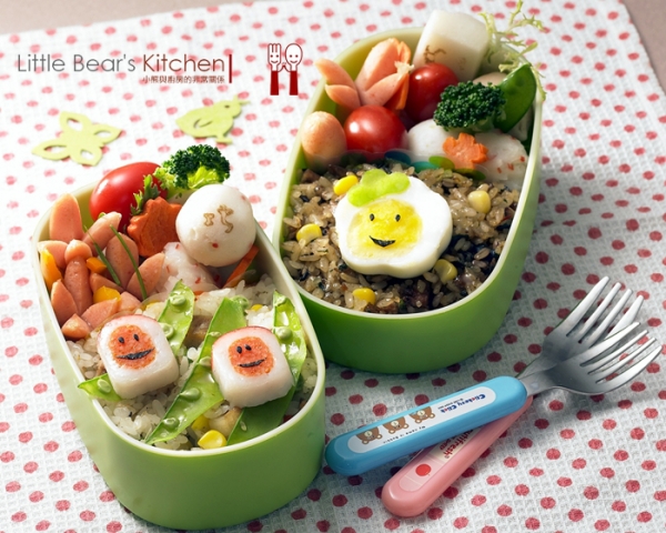 【食譜】用日式火鍋料簡單做超可愛的便當:雙人共享情侶便當,親子手作可愛日式便當