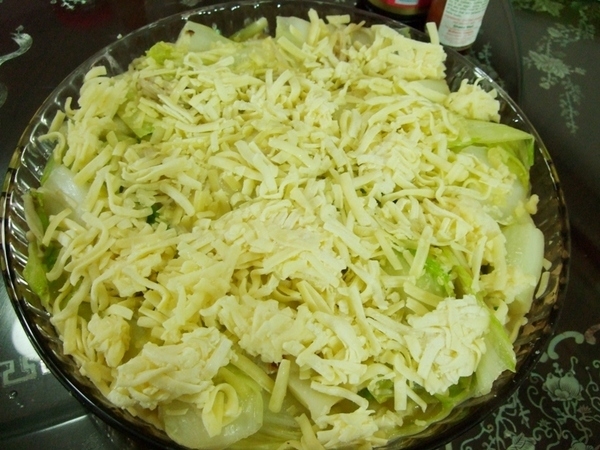 焗烤奶油白菜.蝦丸湯.香菇豆腐滷肉.綜合鹹粥(相同食材變化使用)