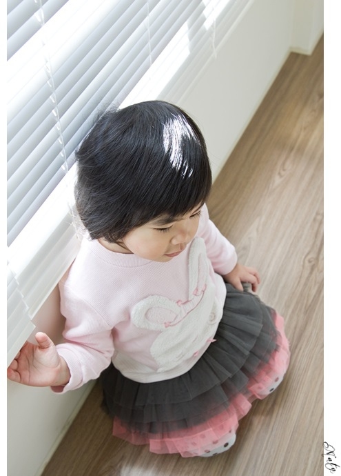 2y6m派妞麗嬰房冬季私服穿搭1:粉紅小兔澎澎裙裝