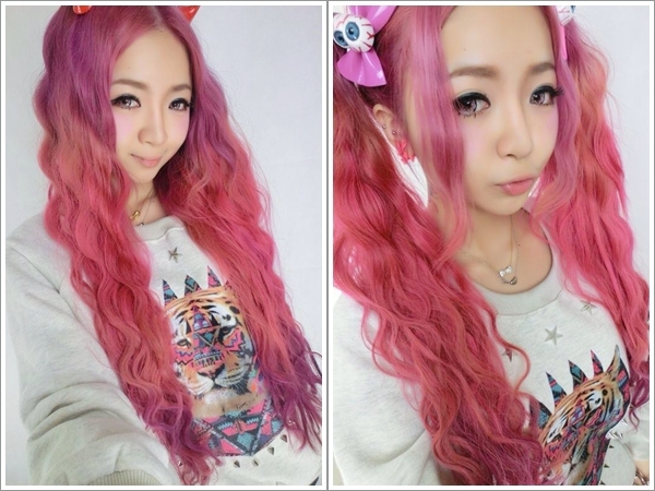 (髮型) 美人魚竟然真的存在 夢幻粉紫+可愛螢光粉紅